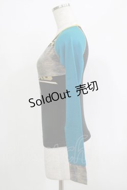 画像2: ALGONQUINS / 切替ロングスリーブカットソー  黒×青 H-25-09-24-060-AL-TO-KB-ZH