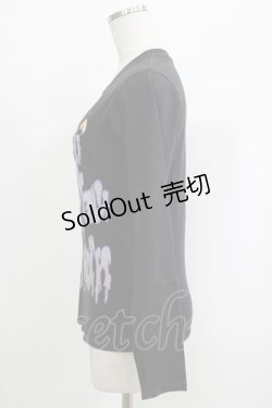 画像2: ALGONQUINS / プリントロングスリーブカットソー  黒 H-25-09-24-061-AL-TO-KB-ZH