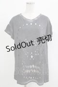 WORLD WIDE LOVE！(Rydia) / ダメージTシャツ  グレー H-25-09-24-063-PU-TO-KB-ZH