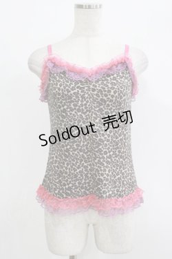 画像1: SEXY DYNAMITE LONDON / レオパードレースキャミ  ベージュ×ピンク×パープル H-25-09-24-066-PU-TO-KB-ZH