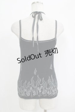 画像3: ALGONQUINS / プリントホルター付キャミソール  黒 H-25-09-24-067-AL-TO-KB-ZT491