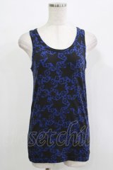 WORLD WIDE LOVE！(Rydia) / 総柄タンク  青×黒 H-25-09-24-069-PU-TO-KB-ZT491