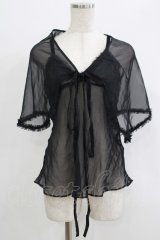 ALGONQUINS / ジョーゼットキャミ＆マルチフラップケープ  黒 H-25-09-24-073-AL-TO-KB-ZT495