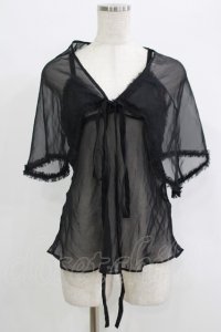 ALGONQUINS / ジョーゼットキャミ＆マルチフラップケープ  黒 H-25-09-24-073-AL-TO-KB-ZT495