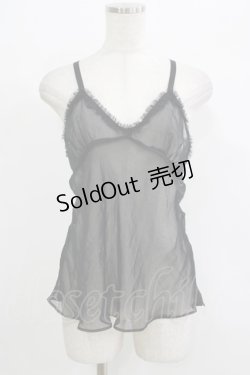 画像3: ALGONQUINS / ジョーゼットキャミ＆マルチフラップケープ  黒 H-25-09-24-073-AL-TO-KB-ZT495