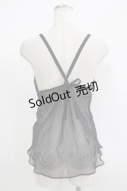 画像4: ALGONQUINS / ジョーゼットキャミ＆マルチフラップケープ  黒 H-25-09-24-073-AL-TO-KB-ZT495