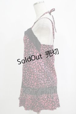 画像2: ALGONQUINS / プリントベビードールキャミ  黒×ピンク H-25-09-24-075-AL-TO-KB-ZH