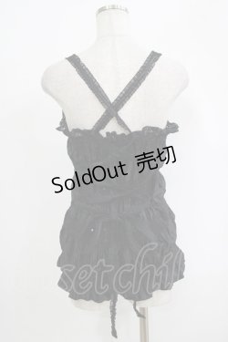 画像3: ALGONQUINS / スパンコール付シャーリングキャミ  黒 H-25-09-24-077-AL-TO-KB-ZT024