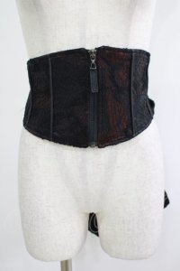 Qutie Frash / リボン帯ベルト  黒 H-25-09-24-078-QU-ZA-KB-ZH