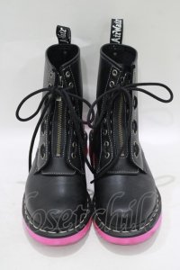 Dr.Martens （Getta Grip） / JUNGLE ZIP BOOTS UK6(約25cm) ブラック×ピンクソール H-25-09-24-083-PU-SH-KB-ZH