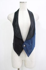 ALGONQUINS / ストライプ切替ベスト  黒×青 H-25-09-24-084-AL-TO-KB-ZH