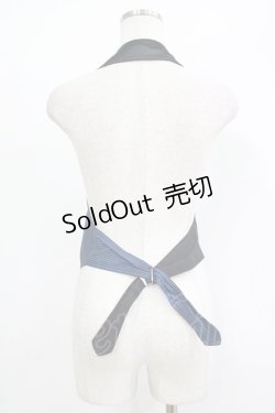 画像3: ALGONQUINS / ストライプ切替ベスト  黒×青 H-25-09-24-084-AL-TO-KB-ZH