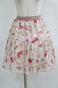 Jane Marple / 宝石ギャザースカート  ピンク H-25-09-24-011-JM-SK-KB-ZH