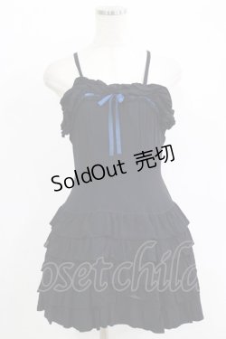 画像1: MARBLE / フリルミニワンピース  黒×青 H-25-09-24-013-GO-OP-KB-ZH