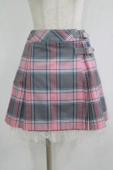 Jane Marple / チェックラップスカート  ピンク H-25-09-24-014-JM-SK-KB-ZH