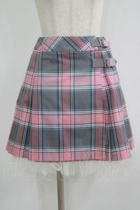 Jane Marple / チェックラップスカート  ピンク H-25-09-24-014-JM-SK-KB-ZH
