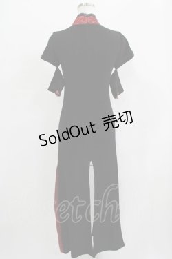 画像3: Qutie Frash / 刺繍チャイナチュニックワンピース  黒×赤 H-25-09-24-016-QU-OP-KB-ZH