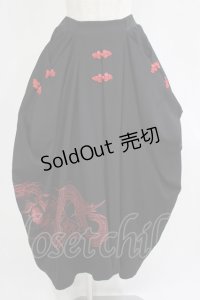 Qutie Frash / 袴スカート  黒×赤 H-25-09-24-002-QU-SK-KB-ZH