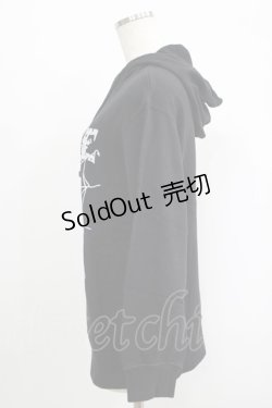 画像2: ALGONQUINS / プリントプルパーカー  黒 H-25-09-24-021-AL-TO-KB-ZH