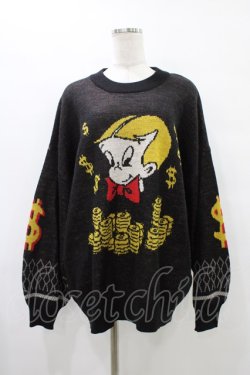 画像1: LAND by MILKBOY / RR RICH SWEATER  ブラック H-25-09-25-1049-MB-TO-KB-ZH