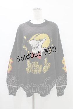 画像1: LAND by MILKBOY / RR RICH SWEATER  ブラック H-25-09-25-1049-MB-TO-KB-ZH