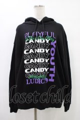 Candy Stripper / PLAYFUL SWEAT HOODIE  ブラック H-25-09-25-1050-PU-TO-KB-ZH