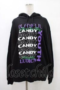 Candy Stripper / PLAYFUL SWEAT HOODIE  ブラック H-25-09-25-1050-PU-TO-KB-ZH