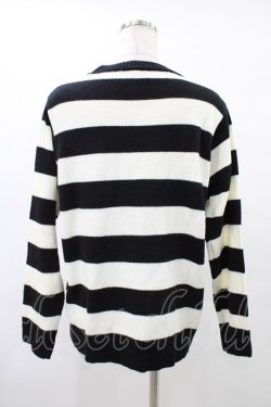 画像2: Candy Stripper / HIDE BUNNY BORDER KNIT  ホワイト×ブラック H-25-09-25-1054-PU-TO-KB-ZH