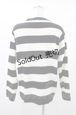画像2: Candy Stripper / HIDE BUNNY BORDER KNIT  ホワイト×ブラック H-25-09-25-1054-PU-TO-KB-ZH