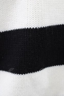 画像3: Candy Stripper / HIDE BUNNY BORDER KNIT  ホワイト×ブラック H-25-09-25-1054-PU-TO-KB-ZH