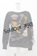 Jane Marple / おもちゃ編み込みニット  黒 H-25-09-25-1056-JM-TO-KB-ZH