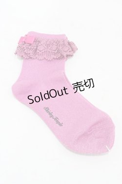 画像1: Shirley Temple / レースラメソックス 22〜24cm ピンク H-25-09-25-1007-ET-ZA-KB-ZH