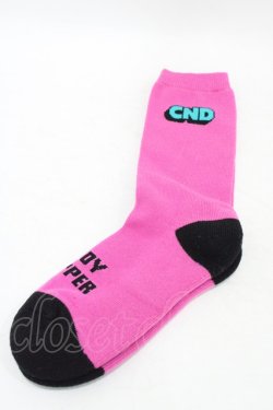 画像1: Candy Stripper / CND SOCKS  PINK×BLACK H-25-09-25-1010-PU-ZA-KB-ZH