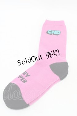 画像1: Candy Stripper / CND SOCKS  PINK×BLACK H-25-09-25-1010-PU-ZA-KB-ZH
