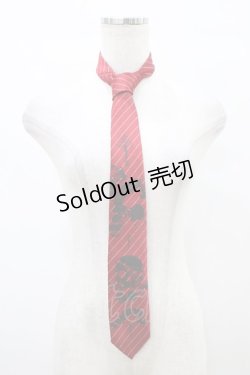 画像1: PUTUMAYO / スカルプリントネクタイ  赤 H-25-09-25-1013-PT-ZA-KB-ZH