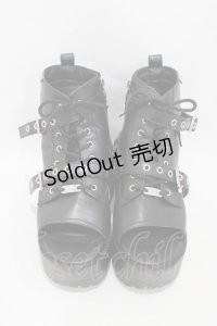 YOSUKE / チェーンベルトブーツサンダル 27cm ブラック H-25-09-25-1002-PU-SH-KB-ZT1030J