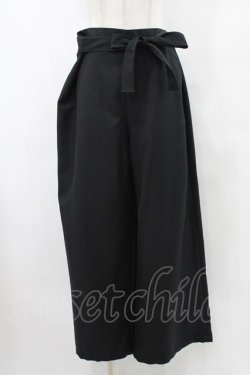 画像1: HERHUM / タックリボンのワイドパンツ  黒 H-25-09-25-1018-0-PA-KB-ZH