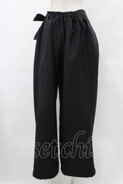画像2: HERHUM / タックリボンのワイドパンツ  黒 H-25-09-25-1018-0-PA-KB-ZH
