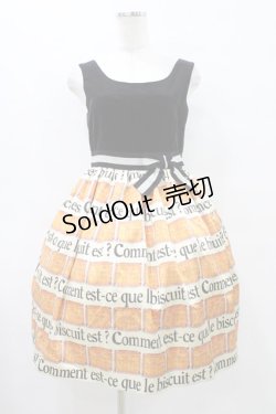 画像1: Emily Temple cute / ビスケットプリントノースリーブワンピース【15th Anniversary】  ブラック H-25-09-25-1025-ET-OP-KB-ZH