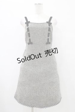 画像1: Emily Temple cute / はしごリボンツイードノースリーブワンピース  黒 H-25-09-25-1026-ET-OP-KB-ZH