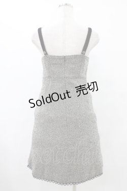 画像2: Emily Temple cute / はしごリボンツイードノースリーブワンピース  黒 H-25-09-25-1026-ET-OP-KB-ZH