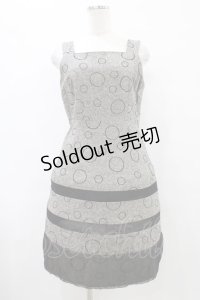 Jane Marple / ドット刺繍ツイードジャンパースカート  グレー H-25-09-25-1027-JM-OP-KB-ZH