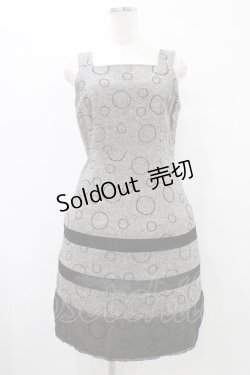 画像1: Jane Marple / ドット刺繍ツイードジャンパースカート  グレー H-25-09-25-1027-JM-OP-KB-ZH