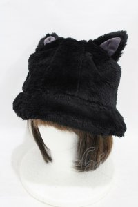 MILK / CATイヤーバケットハット  ブラック H-25-09-25-1003-ML-AC-KB-ZH