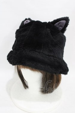 画像1: MILK / CATイヤーバケットハット  ブラック H-25-09-25-1003-ML-AC-KB-ZH
