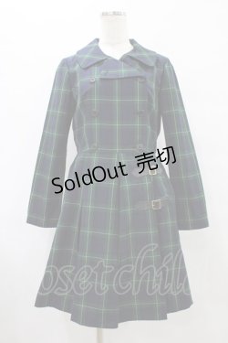 画像1: MILK / キルトベルトワンピース  グリーン H-25-09-25-1031-ML-OP-KB-ZH