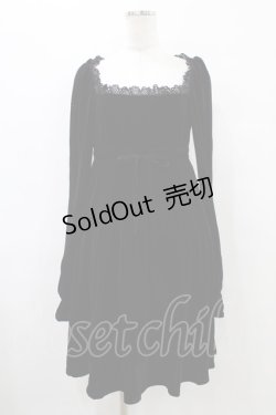 画像1: KILL STAR / Imperia Long Sleeve Velvet Dress S 黒 H-25-09-25-1033-SL-OP-KB-ZH
