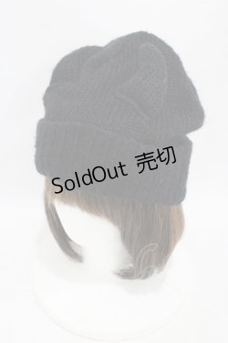 画像1: HELL CAT PUNKS / 角付きニット帽  黒 H-25-09-25-1004-PU-AC-KB-ZH