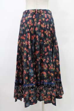 画像2: Jane Marple Dans Le Salon / Flowers of Jouy double accordion skirt  ネイビー H-25-09-25-1038-JM-SK-KB-ZH