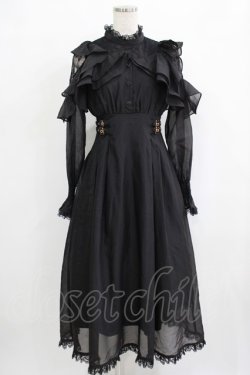 画像1: couture BY ROJITA / ラッフルロングワンピース Free ブラック H-25-09-26-025-GO-OP-NS-ZH